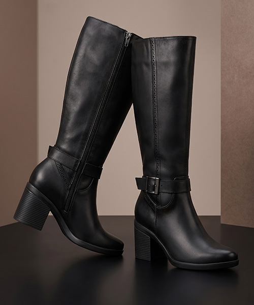 Botas caña alta taxco color negro para mujer