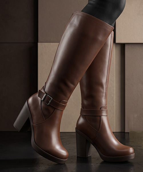 Botas caña alta Verona color marrón para mujer
