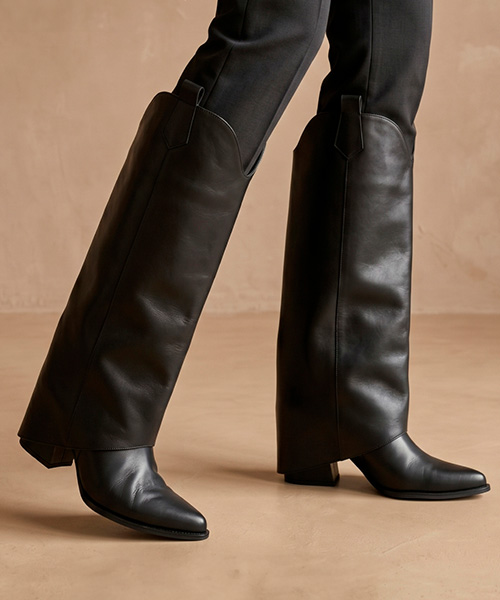 Botas + capa lisa removible Zara color negro para mujer