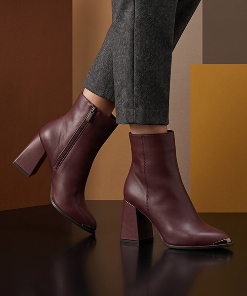 Botines Almafi altura alto color vino tinto para mujer