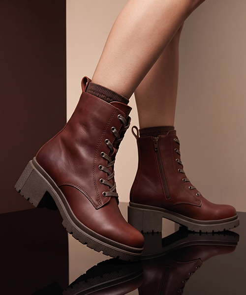 Botines Genova color coñac para mujer
