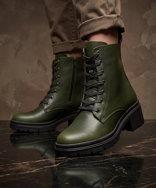 Botines Genova color verde para mujer