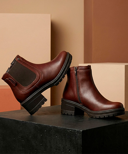 Botines Isis color coñac para mujer