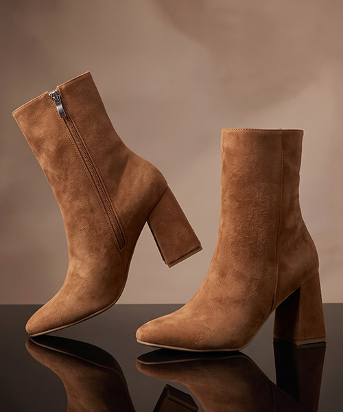 Botines Nora color miel gamuza para mujer