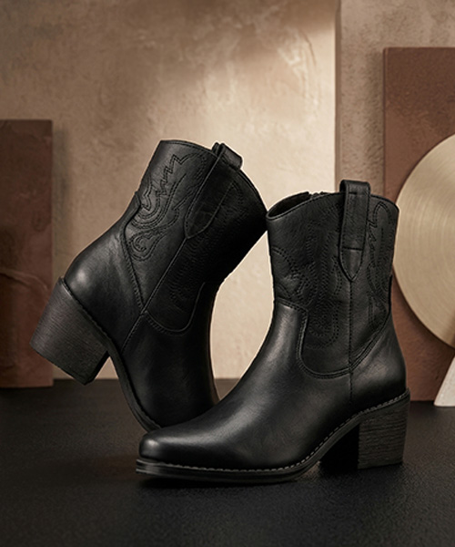 Botas texanas Dallas color negro para mujer