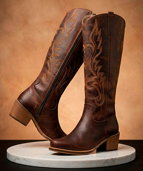 Botas texanas Sinaloa color coñac para mujer